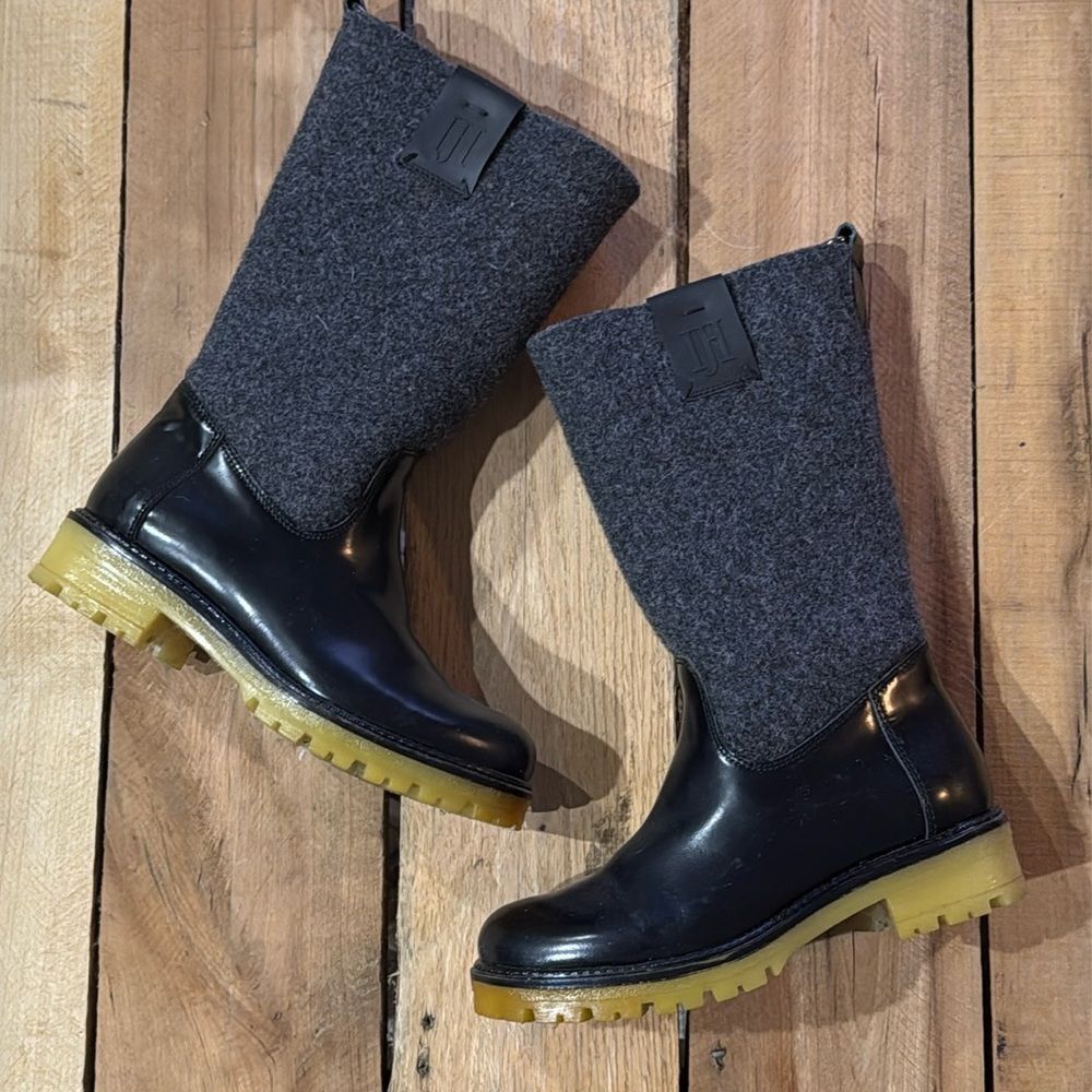 Ilse Jacobsen Leather & Felt Lugg Boot Size 36/6 B76